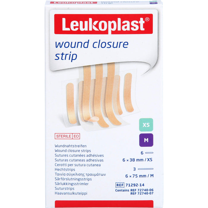 Leukoplast wound closure strip sterile Wundnahtstreifen für den sicheren Hautverschluss, 9 pc Bandeau