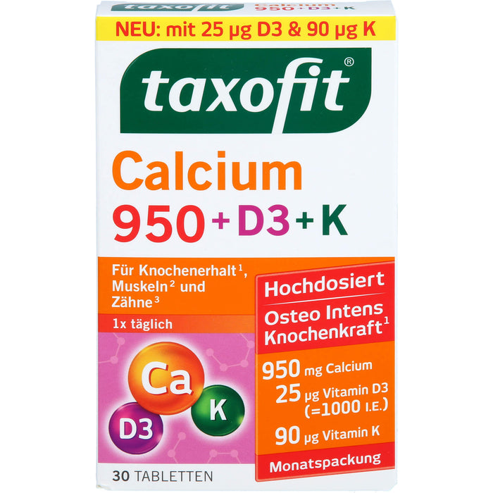 Taxofit Calcium 950+d3+k, 30 St TAB