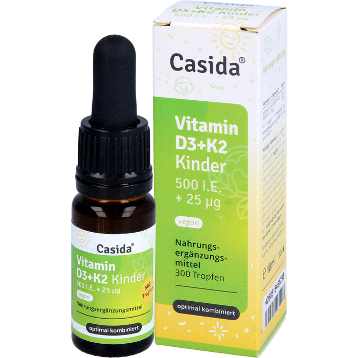 Casida Vitamin D3 + K2 Kinder vegan Tropfen, 10 ml Solution