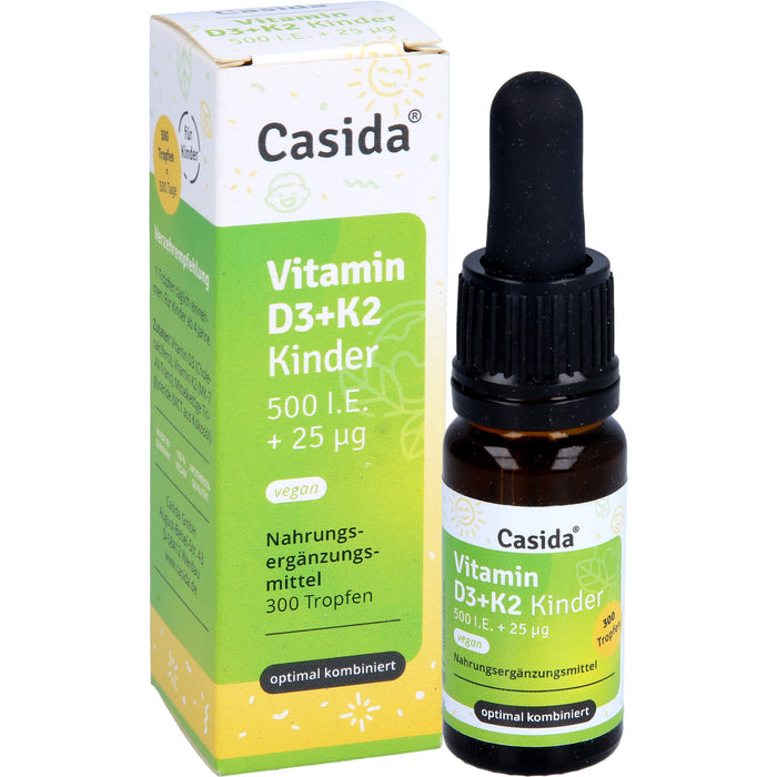Casida Vitamin D3 + K2 Kinder vegan Tropfen, 10 ml Solution