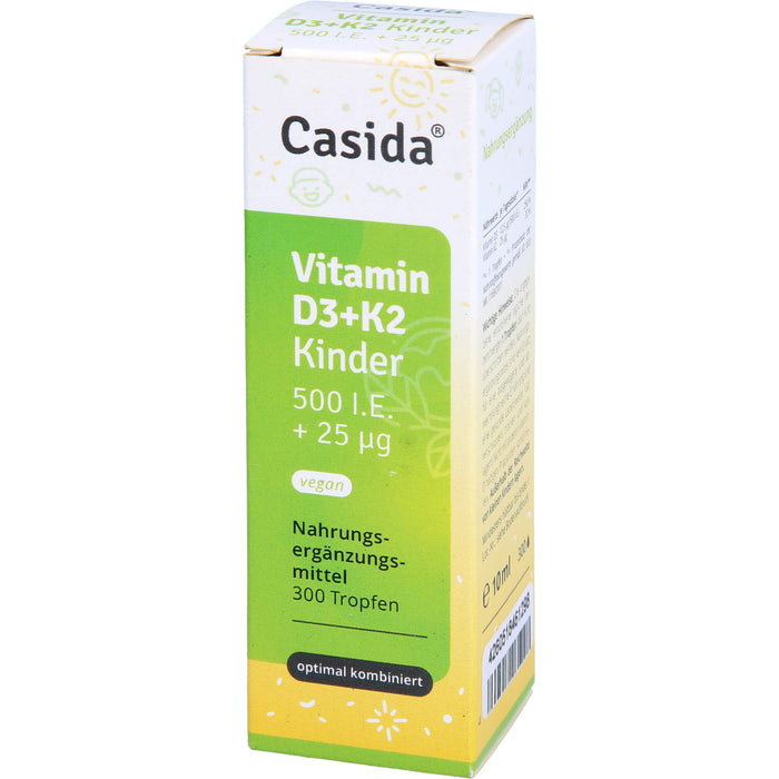 Casida Vitamin D3 + K2 Kinder vegan Tropfen, 10 ml Solution