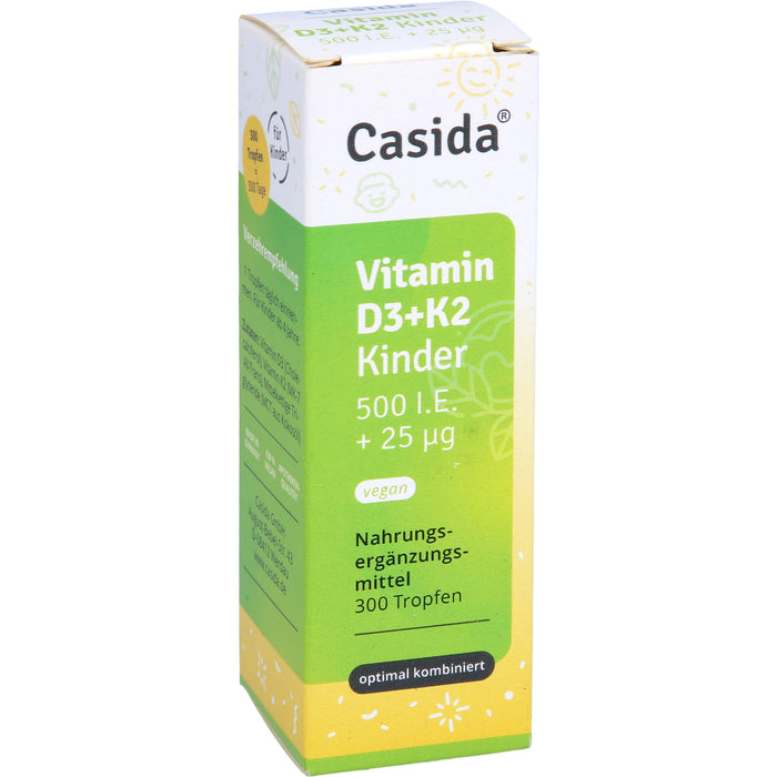 Casida Vitamin D3 + K2 Kinder vegan Tropfen, 10 ml Solution