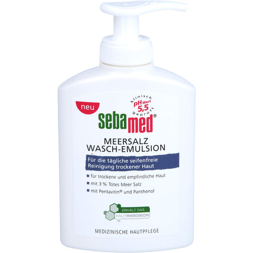 Sebamed Meersalz seifenfreie Wasch-Emulsion für die Reinigung der trockenen und empfindlichen Haut, 200 ml Gel