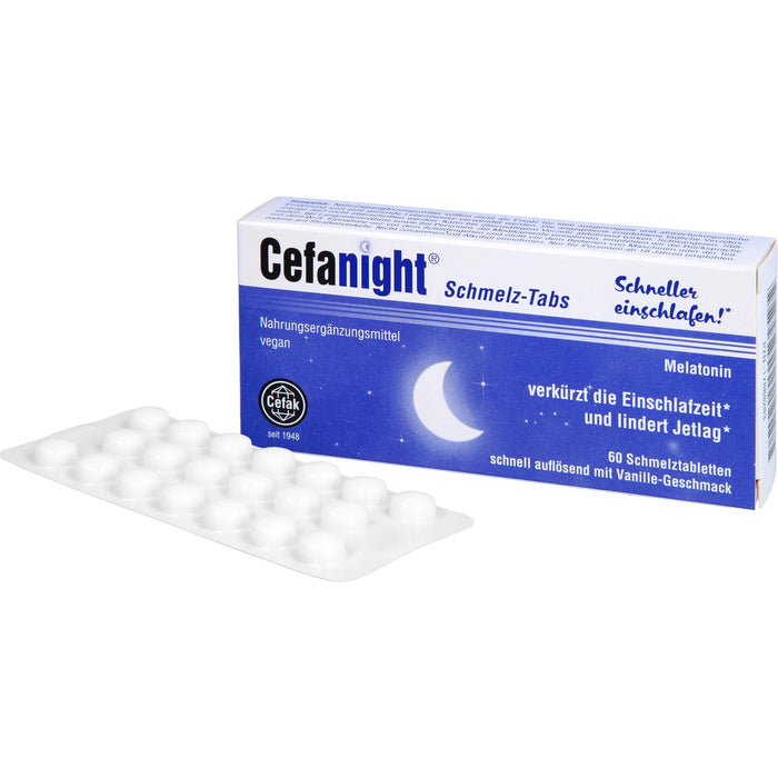 Cefanight Schmelz-Tabs schnell auflösend mit Vanille-Geschmack, 60 St. Schmelztabletten