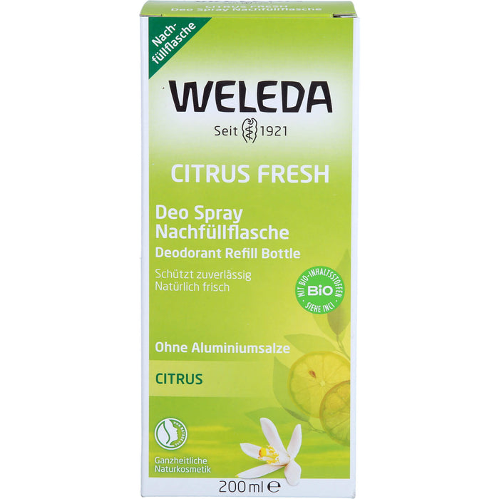 WELEDA Citrus Fresh Deo Spray Nachfüllflasche, 200 ml Lösung
