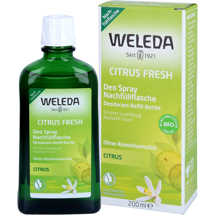 WELEDA Citrus Fresh Deo Spray Nachfüllflasche, 200 ml Lösung