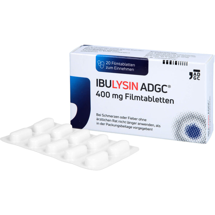 ADGC IbuLysin 400 mg Filmtabletten bei Schmerzen oder Fieber, 20 pcs. Tablets