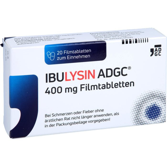 ADGC IbuLysin 400 mg Filmtabletten bei Schmerzen oder Fieber, 20 pcs. Tablets