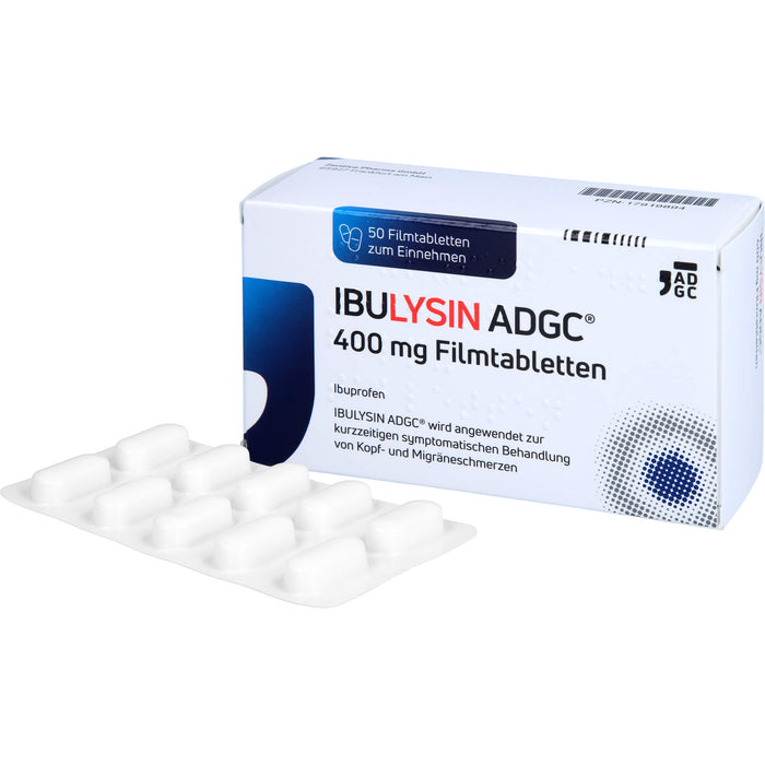 Ibulysin ADGC 400 mg Filmtabletten bei Schmerzen und Fieber, 50 pcs. Tablets
