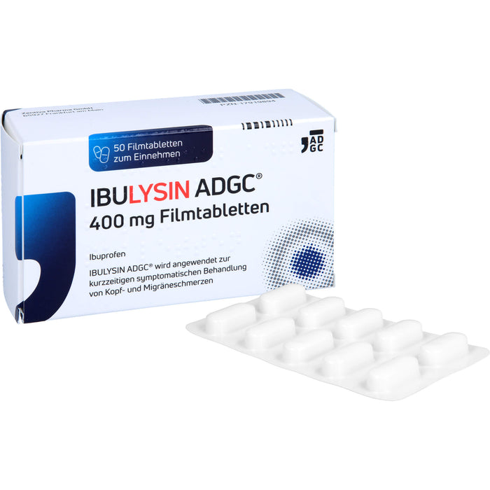 Ibulysin ADGC 400 mg Filmtabletten bei Schmerzen und Fieber, 50 pc Tablettes