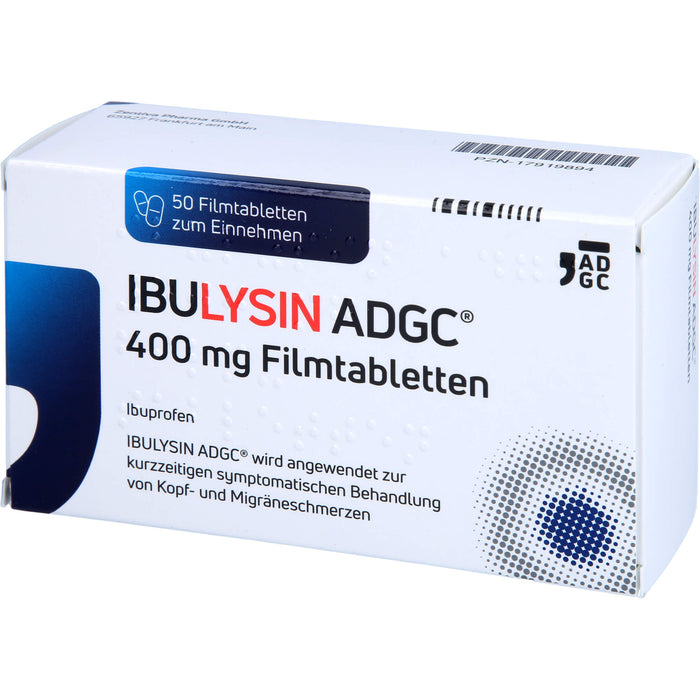 Ibulysin ADGC 400 mg Filmtabletten bei Schmerzen und Fieber, 50 pcs. Tablets