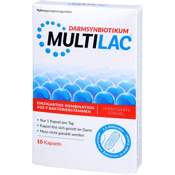 MULTILAC Darmsynbiotikum Kapseln für den Aufbau einer gesunden Darmflora, 10 pc Capsules