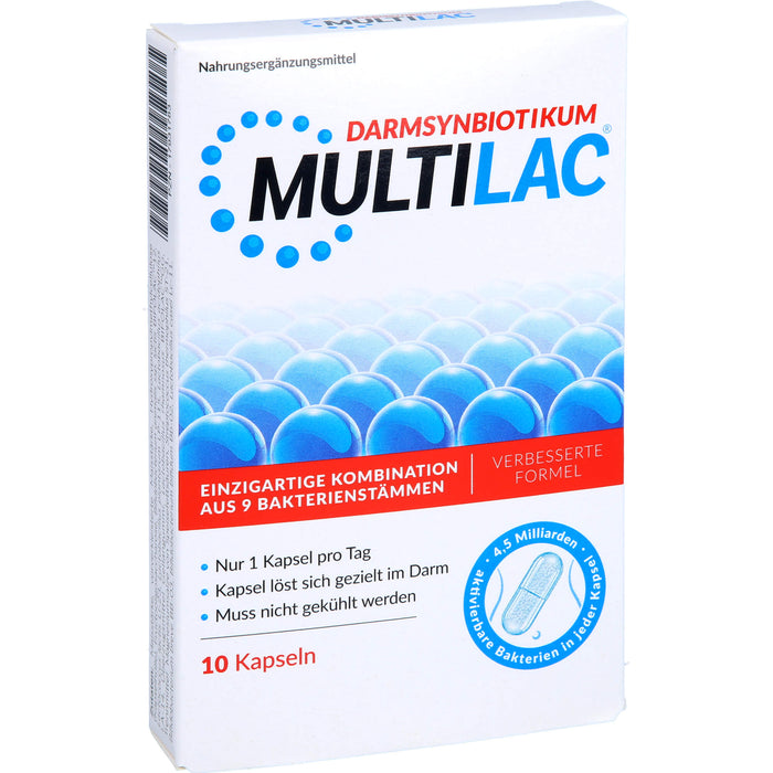 MULTILAC Darmsynbiotikum Kapseln für den Aufbau einer gesunden Darmflora, 10 pc Capsules