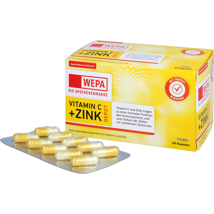 Wepa Vitamin C+zink Kap, 60 St KAP