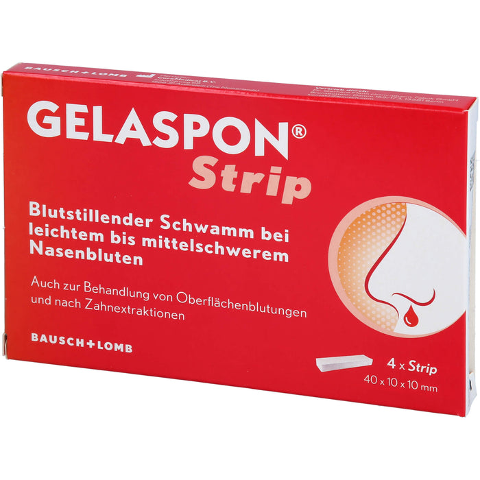 Gelaspon Strip 40 x 10 x 10 mm Gelatineschwamm zur schnellen Blutstillung und Wundversorgung, 1 pcs. Pack
