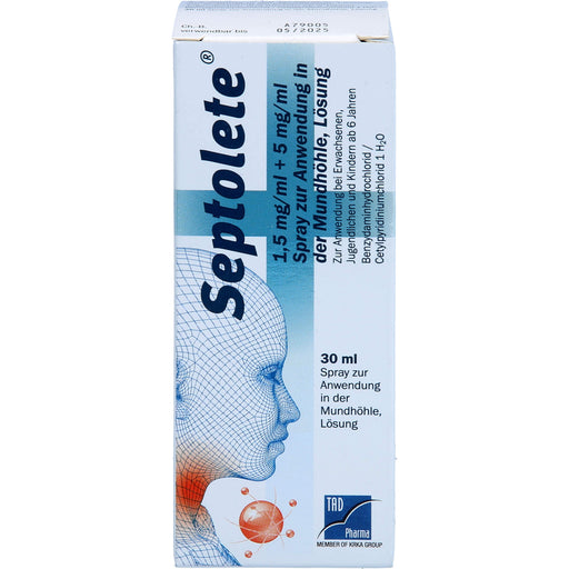 Septolete® 1,5 mg/ml + 5 mg/ml Spray zur Anwendung in der Mundhöhle, Lösung, 30 ml SPR