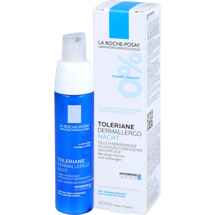 La Roche-Posay Toleriane Dermallergo Nacht täglich reparierende, feuchtigkeitsspendende Nachtpflege, 40 ml Creme