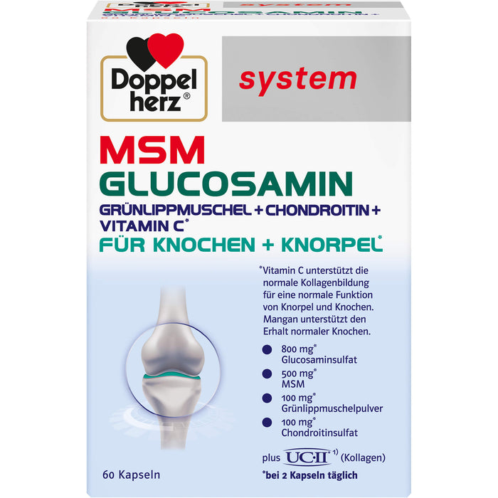 Doppelherz system MSM Glucosamin Kapseln für Knochen und Knorpel, 60 St. Kapseln
