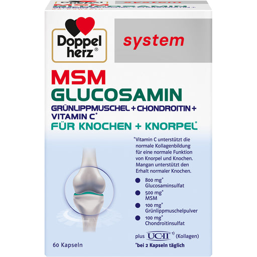 Doppelherz system MSM Glucosamin Kapseln für Knochen und Knorpel, 60 St. Kapseln