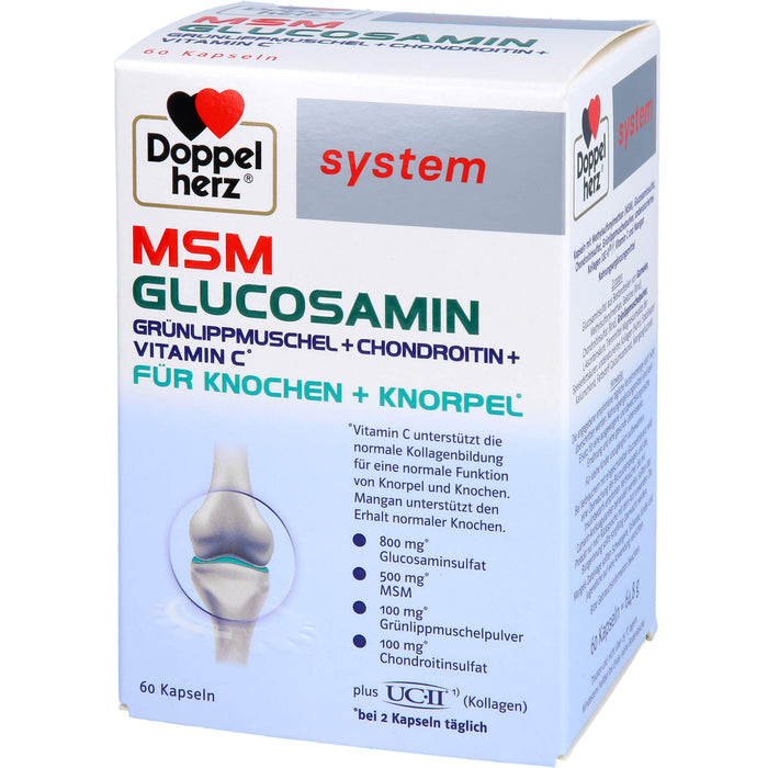 Doppelherz system MSM Glucosamin Kapseln für Knochen und Knorpel, 60 pcs. Capsules
