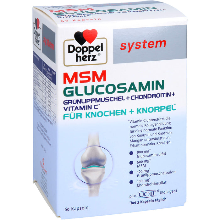 Doppelherz system MSM Glucosamin Kapseln für Knochen und Knorpel, 60 pcs. Capsules