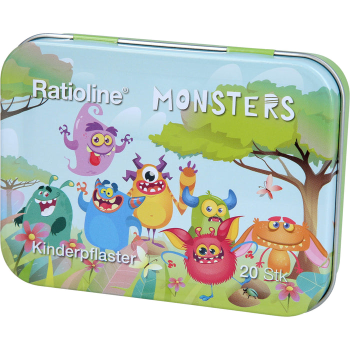 Ratioline Kinderpflaster Monsters in Blechbox, 20 pcs. Patch
