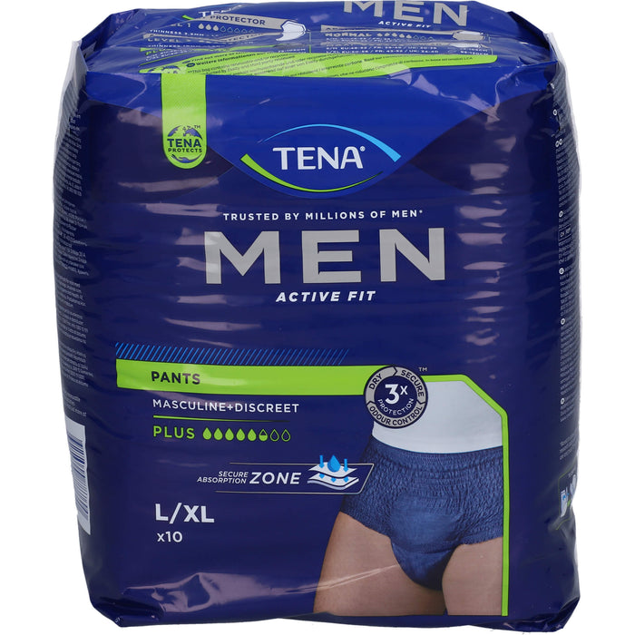 TENA Men Act.Fit Inkontinenz Pants Plus L/XL blau, 10 St 