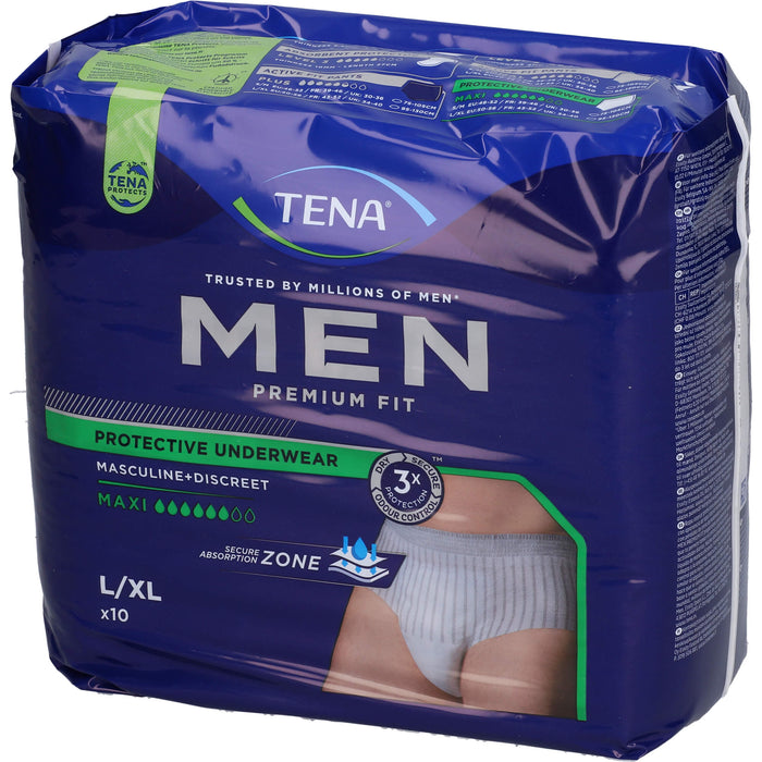 TENA Men Premium Fit Inkontinenz Pants Maxi L/XL, 10 St. Windelhosen