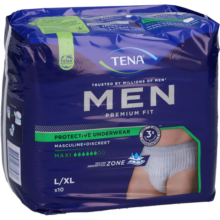 TENA Men Premium Fit Inkontinenz Pants Maxi L/XL, 10 St. Windelhosen