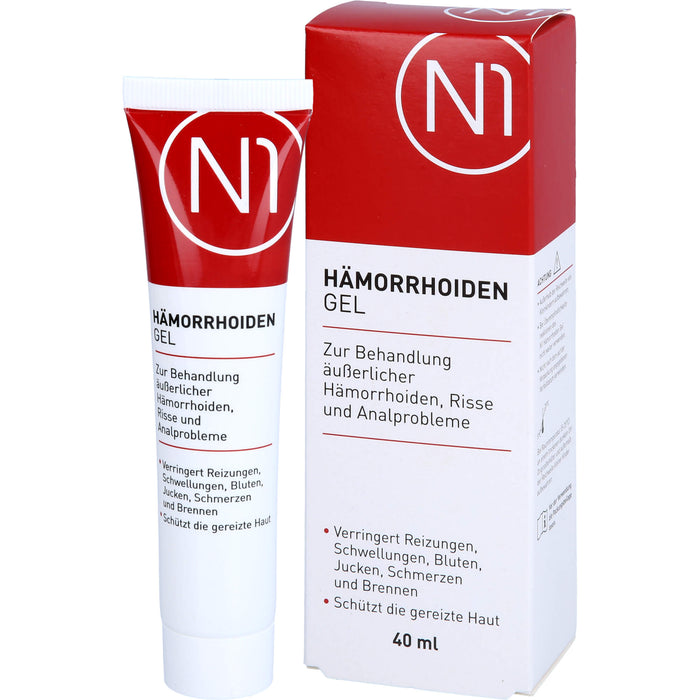N1 Hämorrhoiden Gel auch bei Fissuren, Risse und allg. Analproblemen, 40 ml Gel