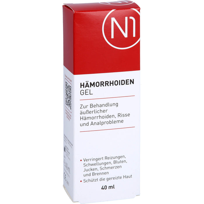 N1 Hämorrhoiden Gel auch bei Fissuren, Risse und allg. Analproblemen, 40 ml Gel