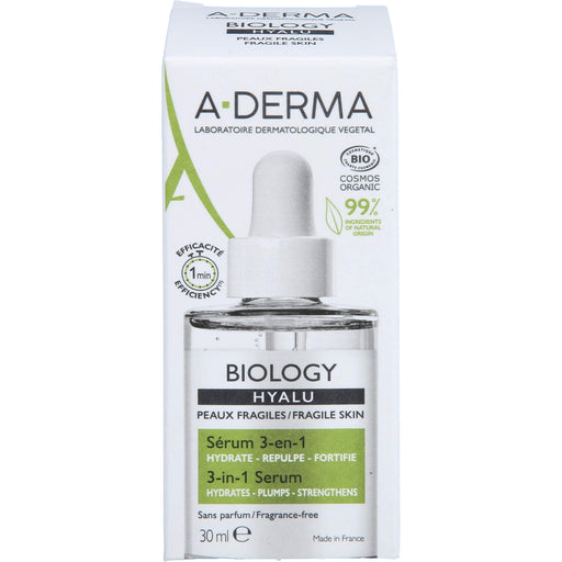 A-DERMA BIOLOGY HYALU SERUM 3in1, 30 ml 