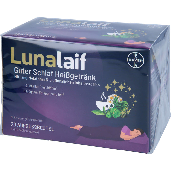 Lunalaif Guter Schlaf Heißgetränk mit Melatonin, 20 pcs. Sachets