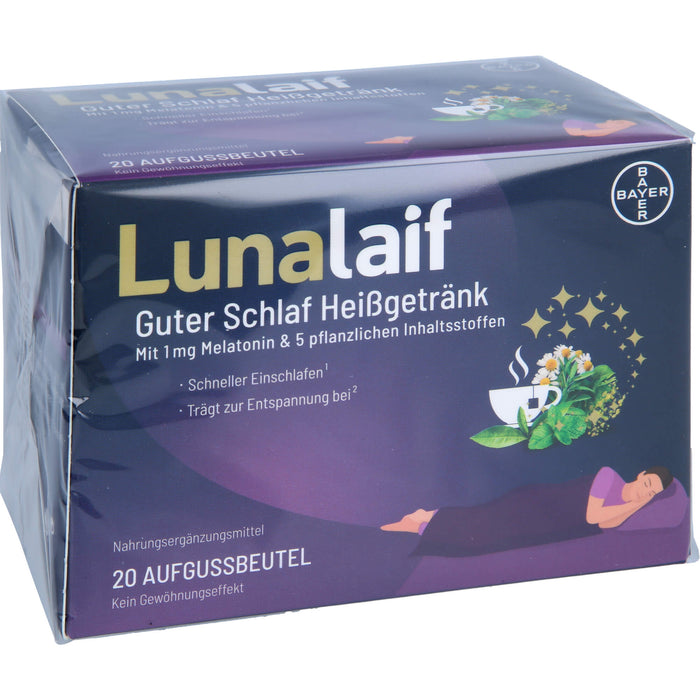 Lunalaif Guter Schlaf Heißgetränk mit Melatonin, 20 pcs. Sachets