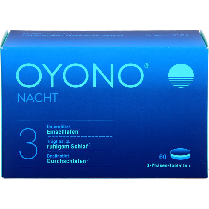 OYONO Nacht Tabletten mit 1 mg Melatonin, Baldrian und Zitronenmelisse, 60 St. Tabletten