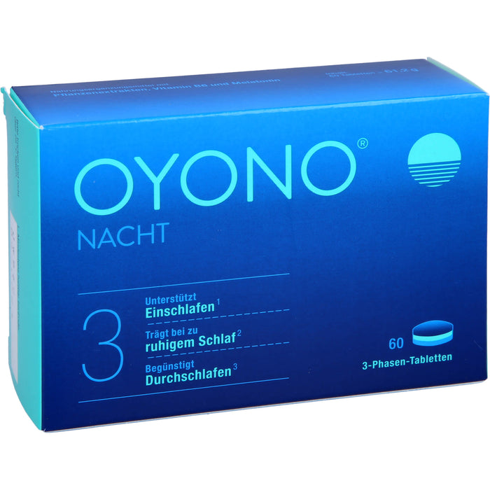 OYONO Nacht Tabletten mit 1 mg Melatonin, Baldrian und Zitronenmelisse, 60 pcs. Tablets