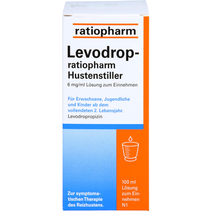 Levodrop-ratiopharm Hustenstiller hilft schnell gegen Reizhusten, 100 ml Lösung