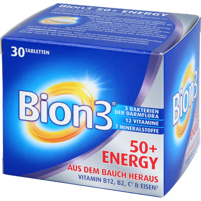Bion3 Energy 50+ Tabletten Multivitamin für Darm- & Energieunterstützung, 30 St. Tabletten