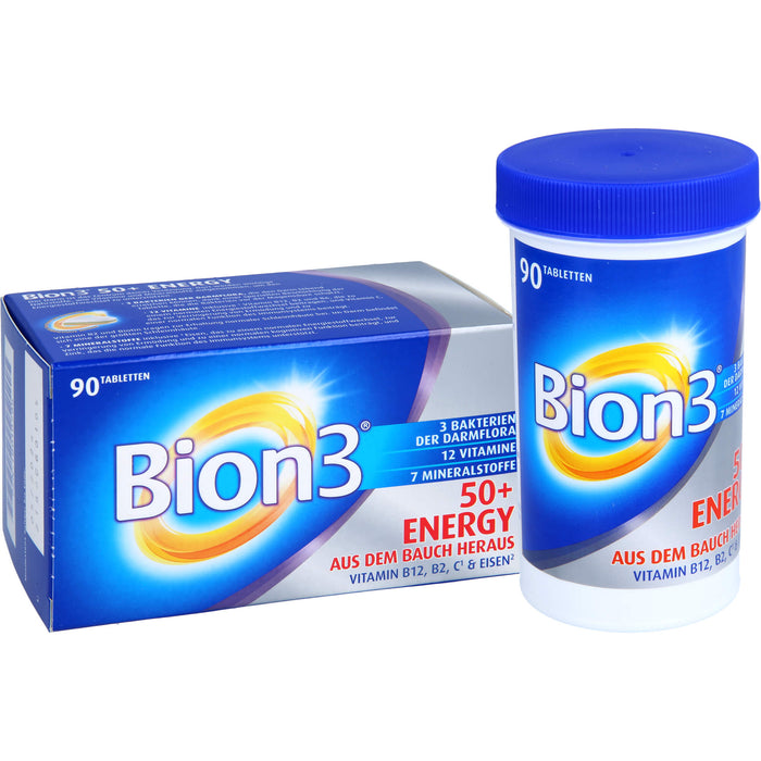 Bion3 50+ Energy Multivitamin Tabletten für Darm- & Energieunterstützung, 90 pc Tablettes