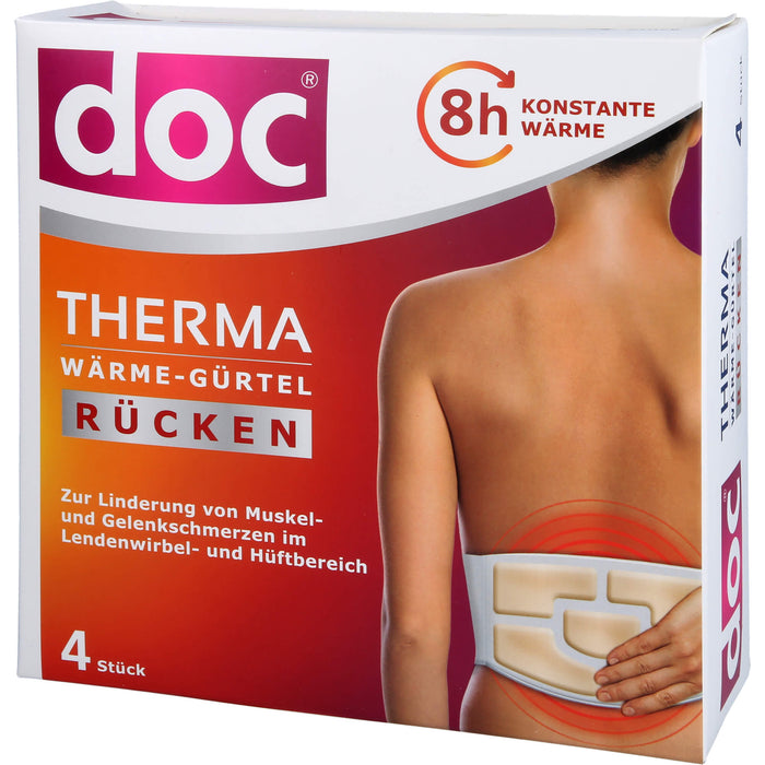 Doc Therma Wärme-Gürtel Rücken zur Linderung von Muskel und Gelenksschmerzen, 4 pcs. Heat cushion