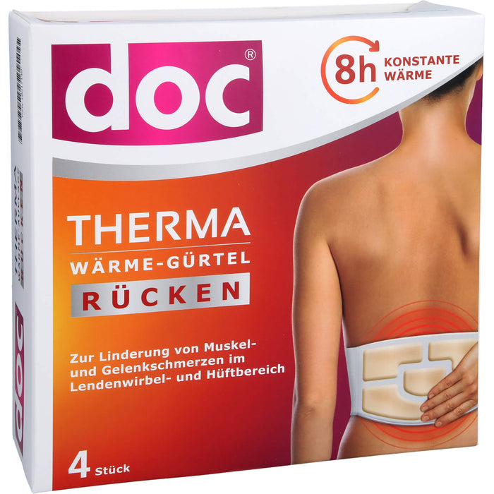 Doc Therma Wärme-Gürtel Rücken zur Linderung von Muskel und Gelenksschmerzen, 4 pcs. Heat cushion