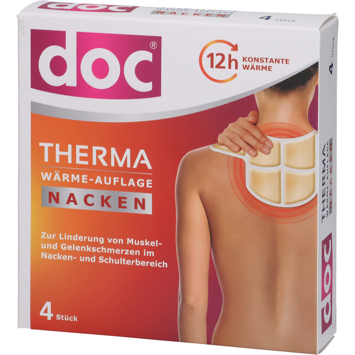Doc Therma Wärme-Auflage Nacken zur Linderung von Muskel und Gelenksschmerzen, 4 pc Coussin chauffant