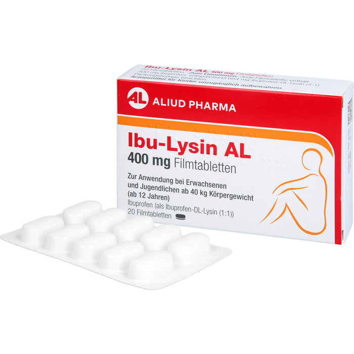 Ibu-Lysin AL 400 mg Filmtabletten bei akuten Schmerzen, 20 pc Tablettes
