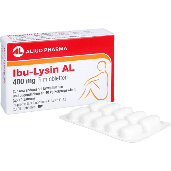 Ibu-Lysin AL 400 mg Filmtabletten bei akuten Schmerzen, 20 St. Tabletten