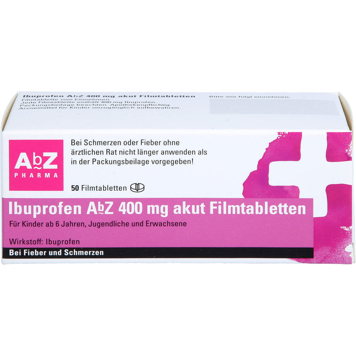Ibuprofen AbZ 400 mg akut Filmtabletten bei Fieber und Schmerzen, 50 St. Tabletten