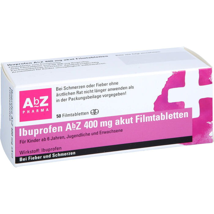 Ibuprofen AbZ 400 mg akut Filmtabletten bei Fieber und Schmerzen, 50 St. Tabletten