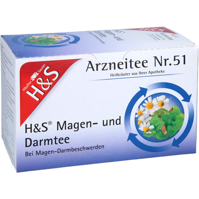 H&S Arzneitee Nr. 51 Magen- und Darmtee bei Magen-Darmbeschwerden, 20 St. Beutel