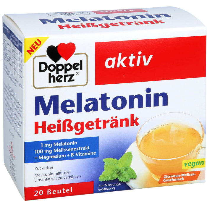 Doppelherz aktiv Melatonin Heißgetränk mit Zitronen-Melissen-Geschmack, 20 St. Beutel