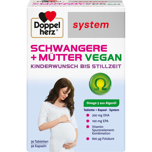 Doppelherz system Schwangere + Mütter vegane Tabletten und Kapseln für Kinderwunsch und Stillzeit, 60 St. Tabletten