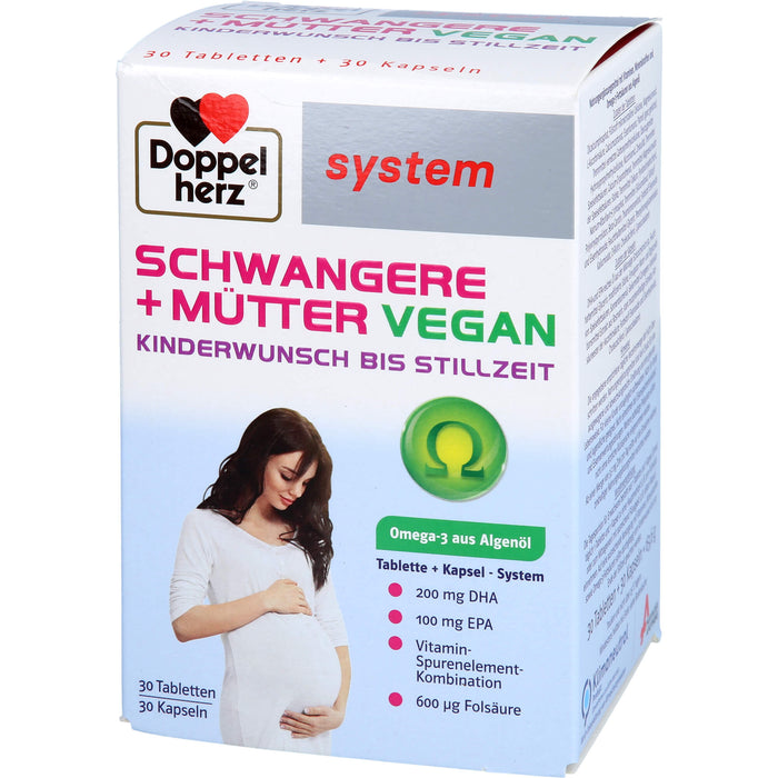Doppelherz system Schwangere + Mütter vegane Tabletten und Kapseln für Kinderwunsch und Stillzeit, 60 St. Tabletten